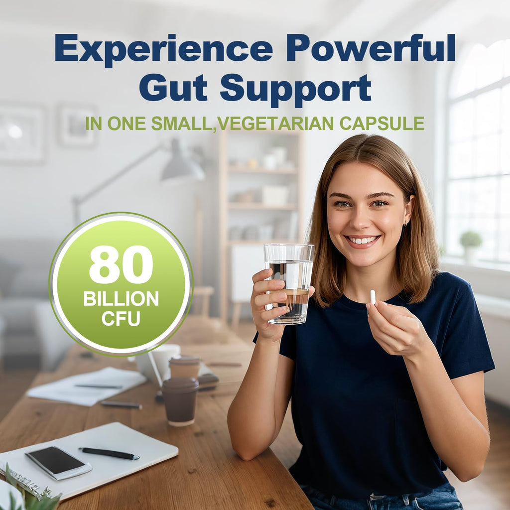 Migcopat Probiotic Prebiotic, Postbiotic & Digestive Enzymes for Digestive Health, 80 Billion CFU Probiotics Complete Gut Support with Berberine, Cinnamon, L-Glutamine - FENGGESTORE20