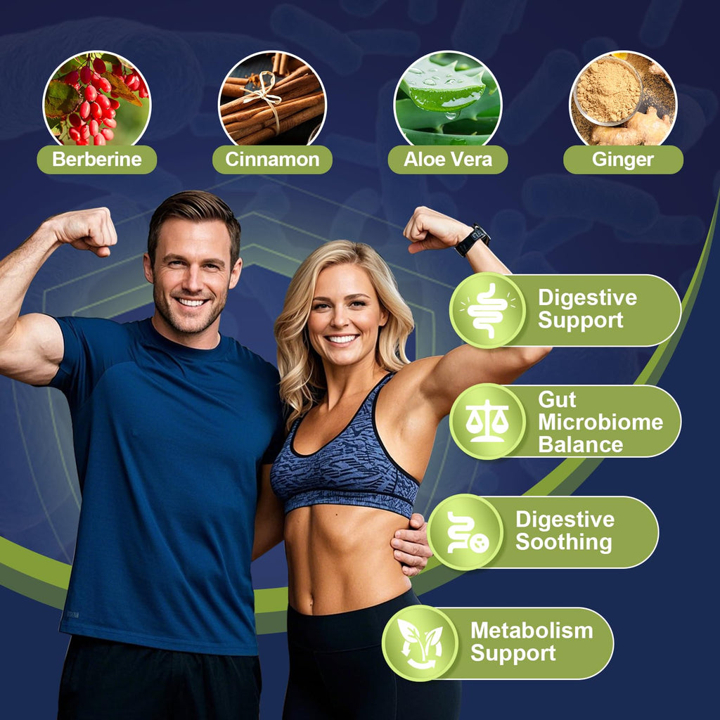 Migcopat Probiotics for Digestive Health, 80 Billion CFU Probiotics, Prebiotics, Postbiotics & Digestive Enzymes, Gut Health Capsules with Berberine, Cinnamon, - FENGGESTORE20