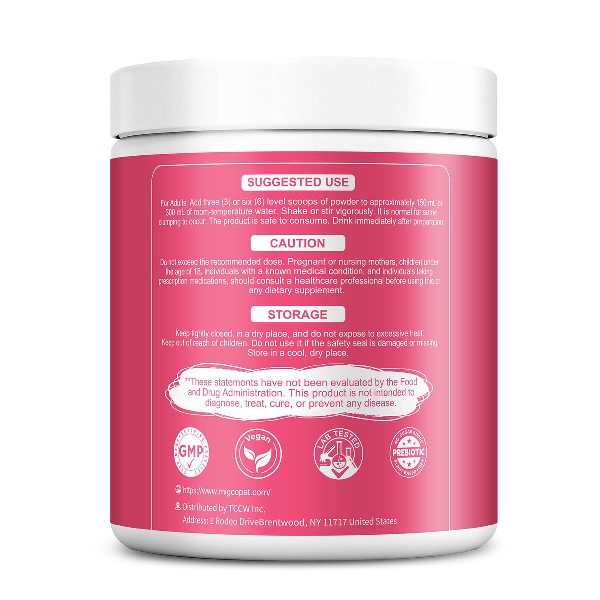 Migcopat Superfood Fiber Powder with Probiotics, Prebiotics, Digestive Enzymes, Vitamin C, Inulin, Magnesium, 14G Fiber Supplement for Digestive Support & Skin Health - FENGGESTORE20