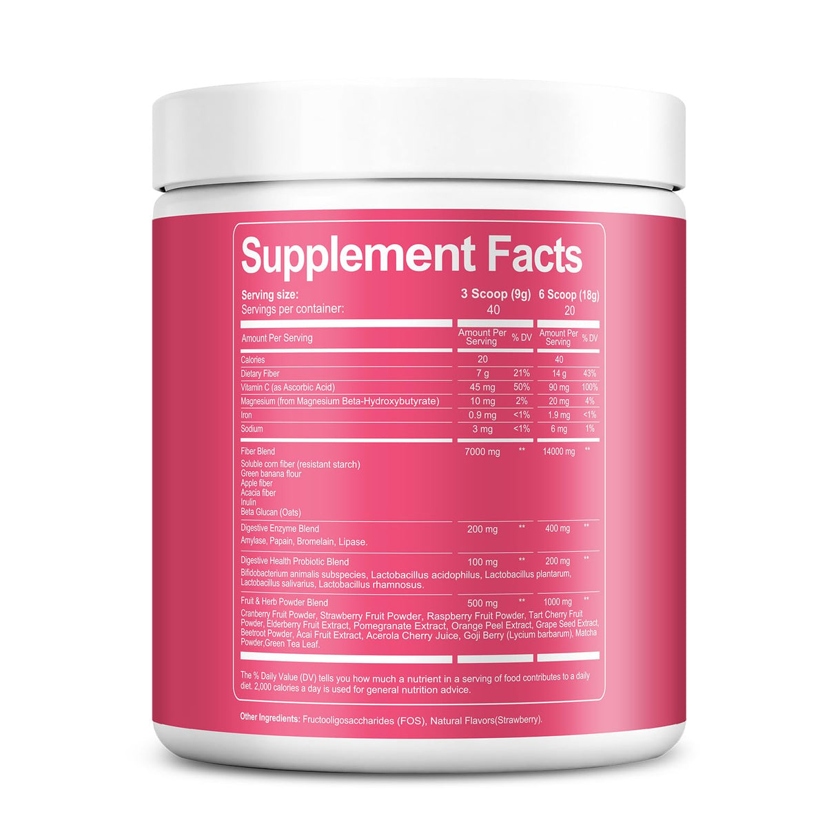 Migcopat Superfood Fiber Powder with Probiotics, Prebiotics, Digestive Enzymes, Vitamin C, Inulin, Magnesium, 14G Fiber Supplement for Digestive Support & Skin Health - FENGGESTORE20