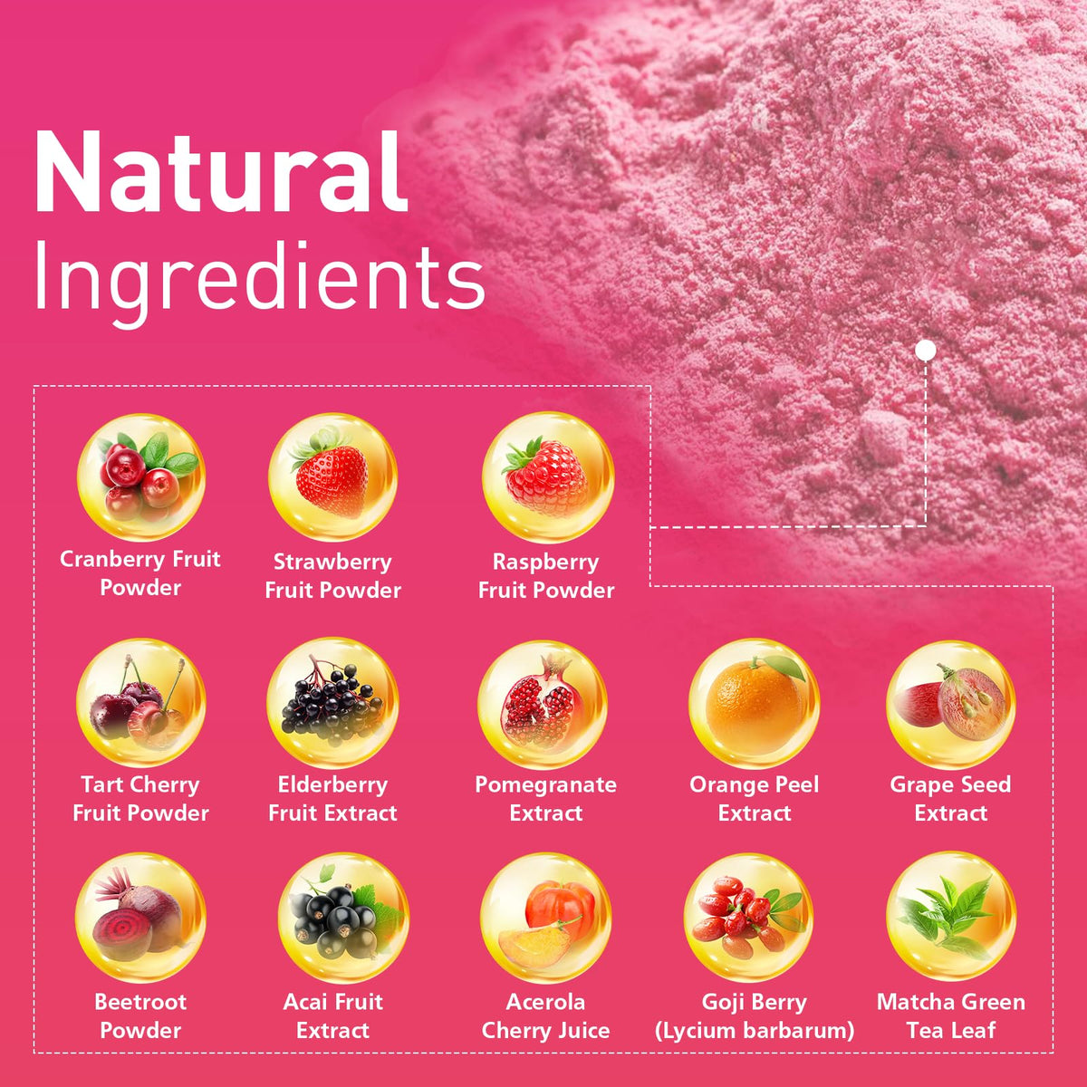 Migcopat Superfood Fiber Powder with Probiotics, Prebiotics, Digestive Enzymes, Vitamin C, Inulin, Magnesium, 14G Fiber Supplement for Digestive Support & Skin Health - FENGGESTORE20