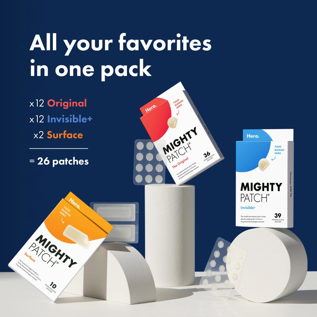 Mighty Patch™ Variety Pack from Hero Cosmetics - Hydrocolloid Acne Pimple Patches for Covering Zits and Blemishes - FENGGESTORE20