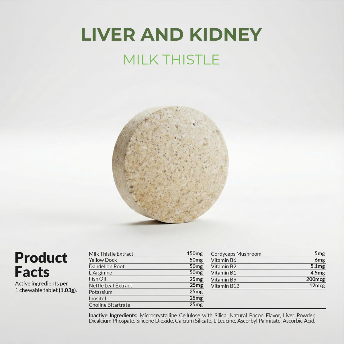 Milk Thistle for Dogs - 120 Chewable Tablets - Silymarin - Liver and Kidney Support with EPA & DHA - Detox - Liver Supplement for Dogs - FENGGESTORE20