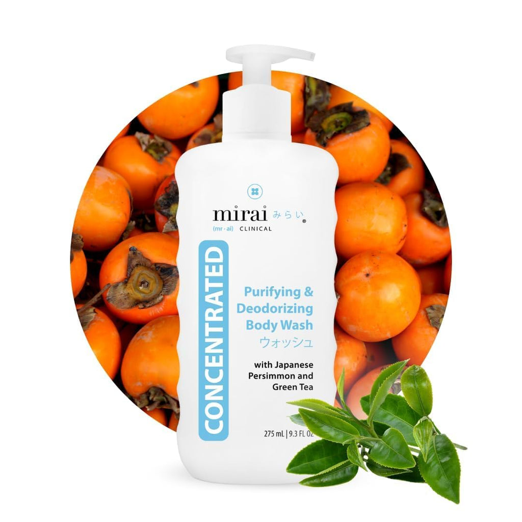 Mirai Clinical Body Wash for Strong Body Odor - Renewing Body Purifying & Deodorizing with Natural Persimmon & Green Tea Extracts - FENGGESTORE20