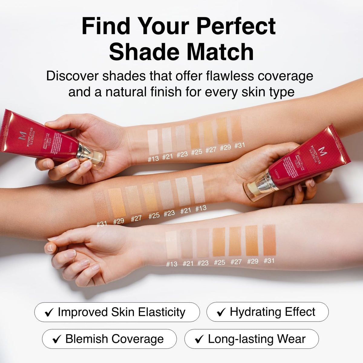 MISSHA M Perfect Cover BB Cream No.23 Natural Beige -Light/Medium with Cool/Neutral Undertone SPF 42 PA +++ 1.69 Fl Oz - Tinted Moisturizer for face with SPF - FENGGESTORE20