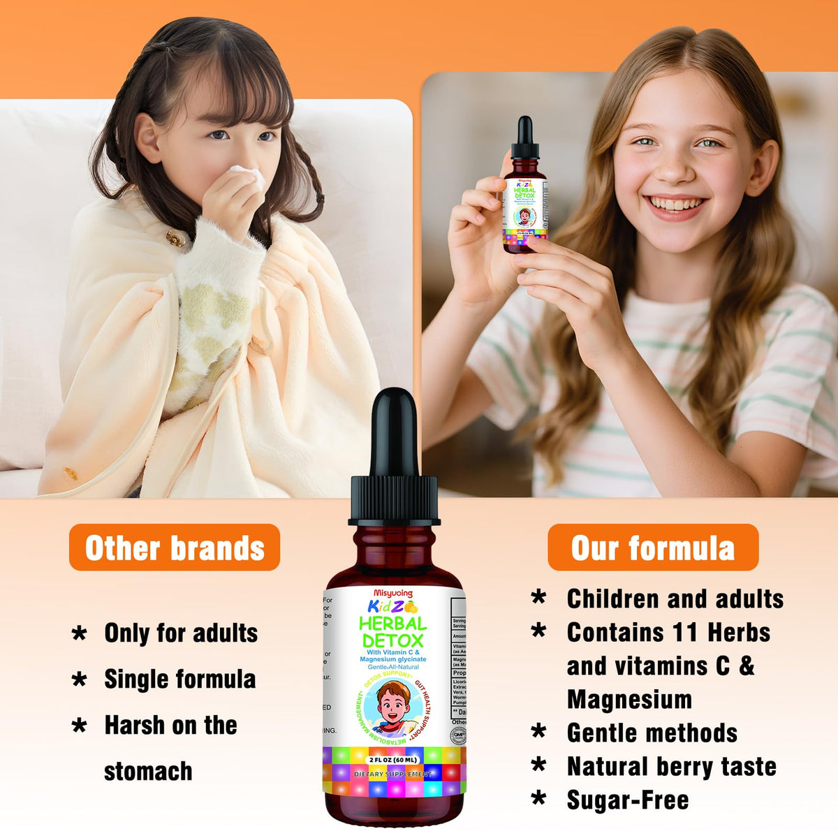Misyvoing Natural Herbal Gut Support for Kids and Adults,Supports Body Cleansing, Immune Support,Improve Concentration,Vitamins C - FENGGESTORE20