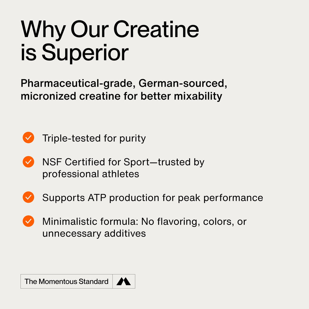 Momentous Creatine Monohydrate Powder - Creatine Powder - Supports Strength, Lean Muscle, & Recovery for Men & Women - FENGGESTORE20