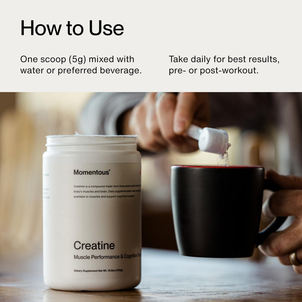 Momentous Creatine Monohydrate Powder - Creatine Powder - Supports Strength, Lean Muscle, & Recovery for Men & Women - FENGGESTORE20