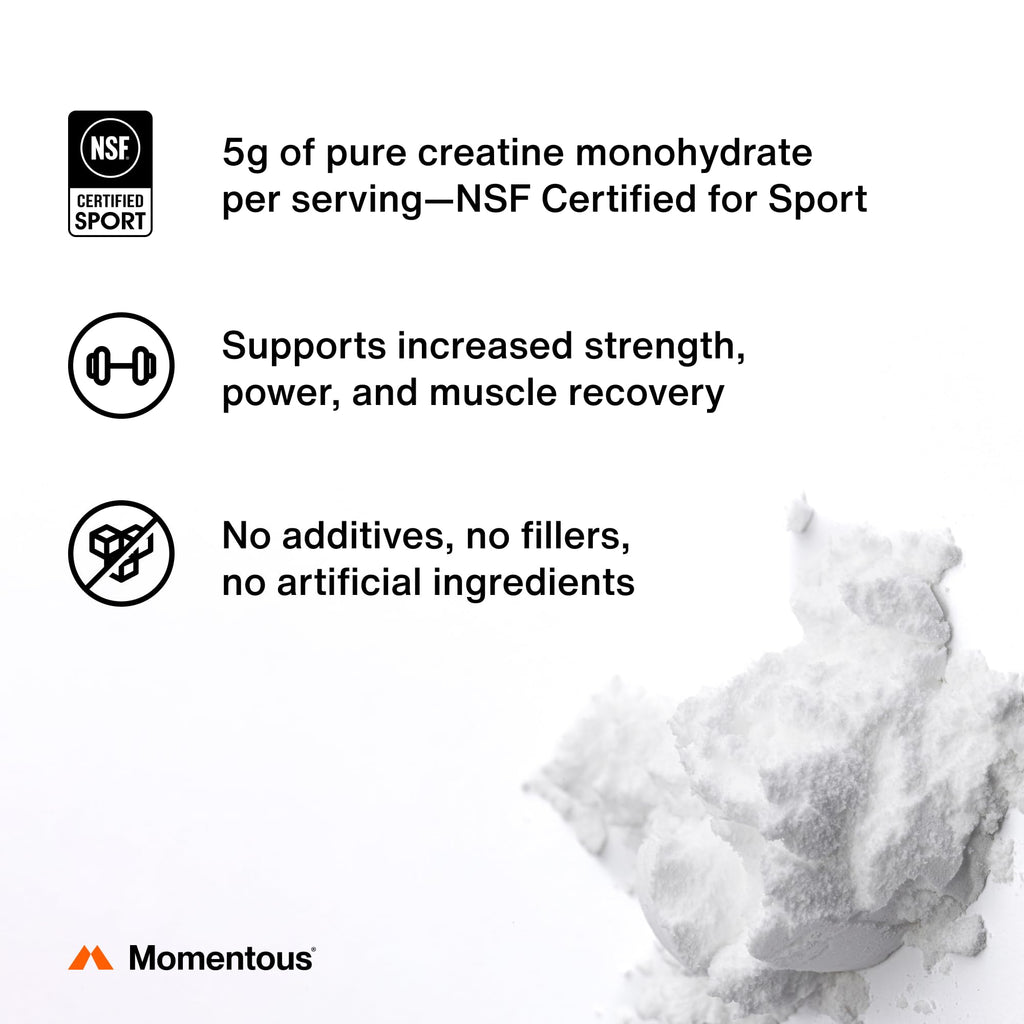 Momentous Creatine Monohydrate Powder - Creatine Powder - Supports Strength, Lean Muscle, & Recovery for Men & Women - FENGGESTORE20