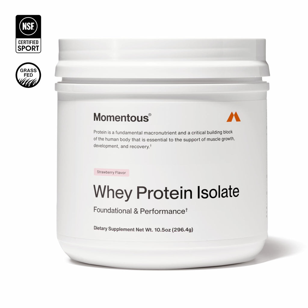 Momentous Essential Grass-Fed Whey Protein Powder - 20 g Whey Isolate Protein - NSF Certified for Sport - Gluten-Free - 12 Servings for Essential Everyday Use - FENGGESTORE20