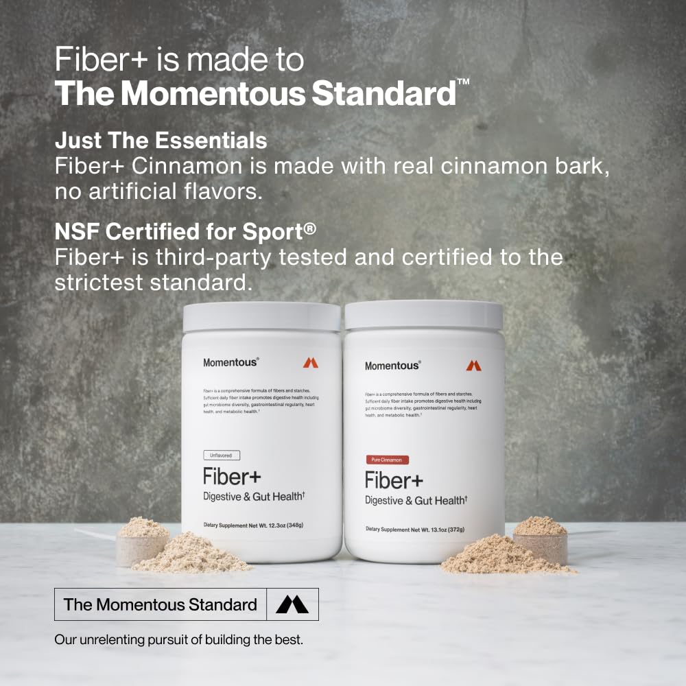 Momentous Fiber+ - Daily Multi-Source Fiber Blend to Support Nutrient Absorption, Natural Energy Production, & Recovery - NSF Certified for Sport - Non-GMO & Gluten-Free - FENGGESTORE20