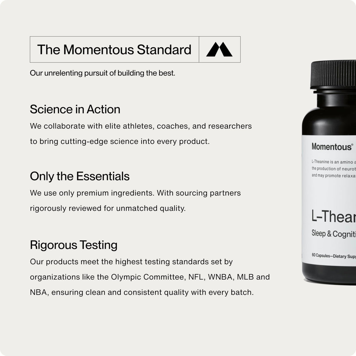 Momentous L-Theanine Supplement - 200 mg Capsules to Promote Relaxation & Focus - NSF Certified for Sport - GMO- & Gluten-Free - 60 Servings - FENGGESTORE20