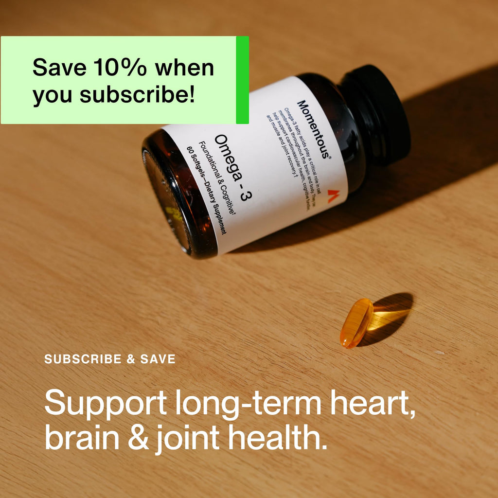 Momentous Omega-3 Fish Oil - High-Potency EPA & DHA Supplement for Men & Women - Supports Heart, Joint, & Brain Health - NSF Certified for Sport - Non-GMO - Gluten-Free - 1,600 mg - 30 Servings - FENGGESTORE20