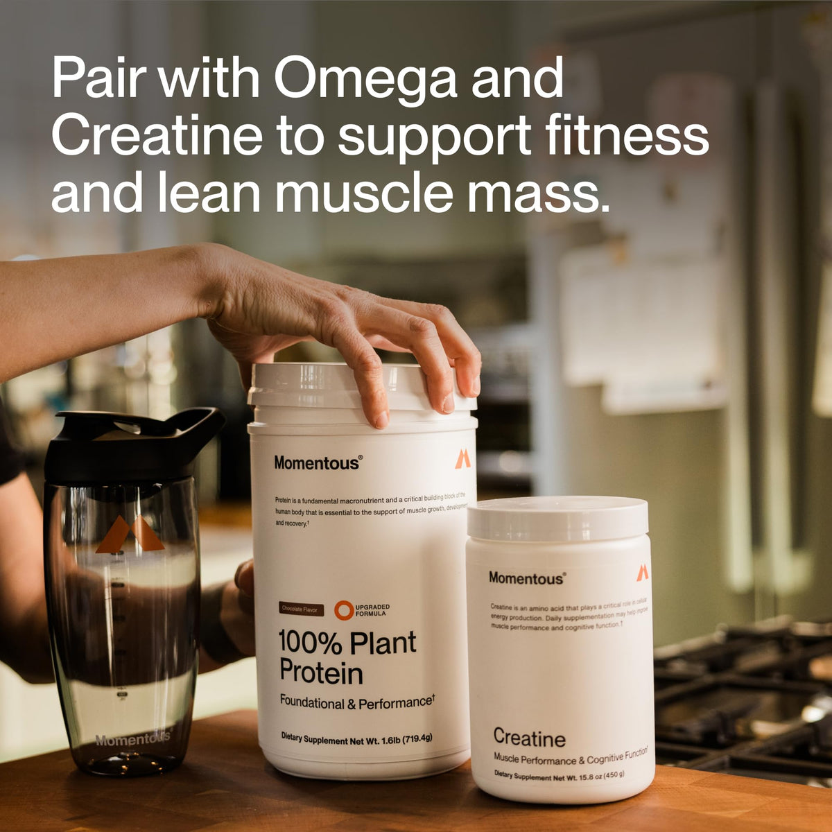 Momentous Vegan Protein Powder - 20 g Plant-Based Protein - NSF Certified for Sport - Gluten-Free - Non-GMO - 22 Servings for Essential Everyday Use - Chocolate - FENGGESTORE20