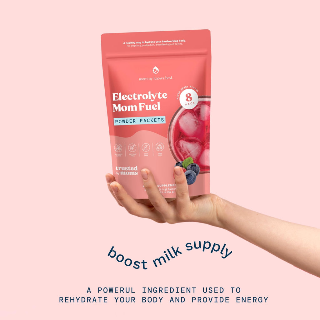 Mommy Knows Best Mom Fuel Electrolyte Drink Mix for Moms, Hydration Support - for Pregnancy, Prenatal, Electrolytes + Trace Minerals, - FENGGESTORE20
