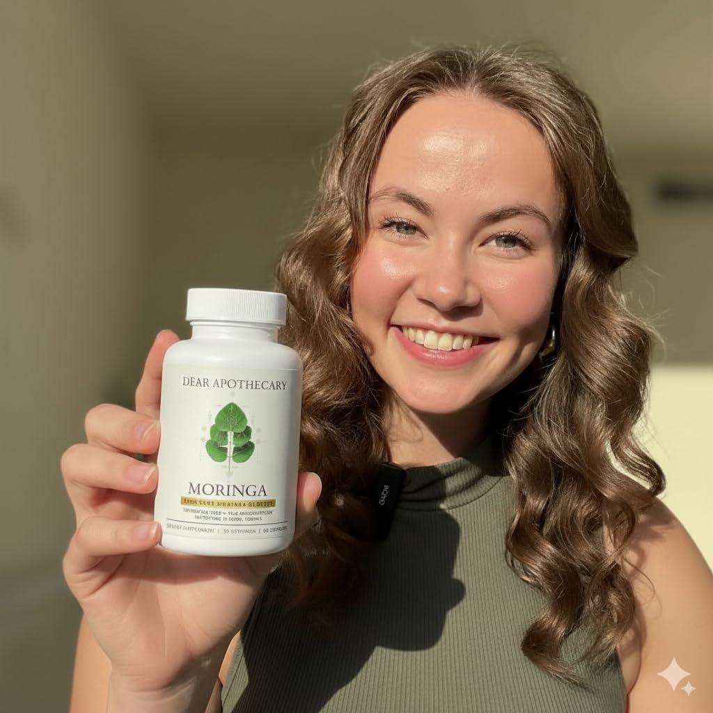 Moringa Oleifera Capsules 800mg - Pure Leaf Powder Superfood with Antioxidants Vitamins Minerals Amino Acids - Energy Immune Support Green Supplement for Men Women - FENGGESTORE20
