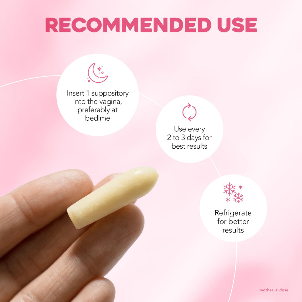 Mother's Dose Hyaluronic Acid Suppository HydraDose- Hormone Free Moisturizer for Vaginal Dryness-USA Made in an FDA Registered Facility, 1 Month Supply- 10 Inserts - FENGGESTORE20