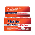 Motrin Dual Action with Tylenol, Ibuprofen & Acetaminophen Fast-Acting, Long Lasting Pain Reliever for Minor Aches & Pains, Ibuprofen (NSAID) 125 mg & Acetaminophen 250 mg, 120 ct - FENGGESTORE20