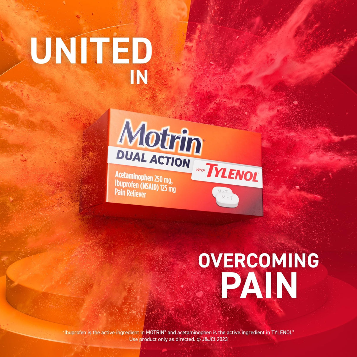 Motrin Dual Action with Tylenol, Ibuprofen & Acetaminophen Fast-Acting, Long Lasting Pain Reliever for Minor Aches & Pains, Ibuprofen (NSAID) 125 mg & Acetaminophen 250 mg, 120 ct - FENGGESTORE20