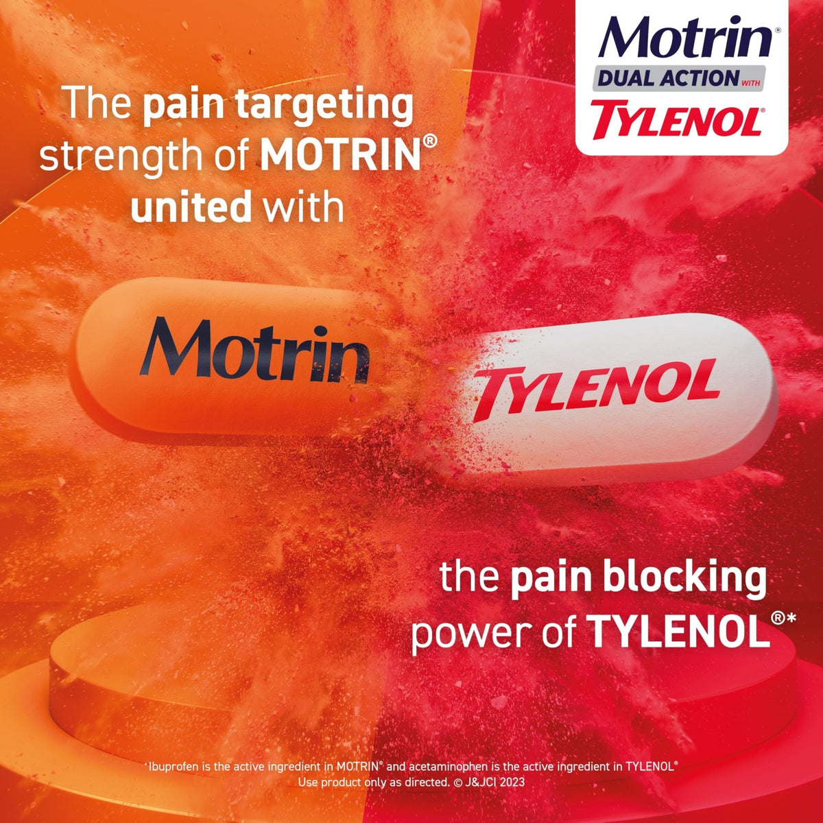 Motrin Dual Action with Tylenol, Ibuprofen & Acetaminophen Fast-Acting, Long Lasting Pain Reliever for Minor Aches & Pains, Ibuprofen (NSAID) 125 mg & Acetaminophen 250 mg, 120 ct - FENGGESTORE20