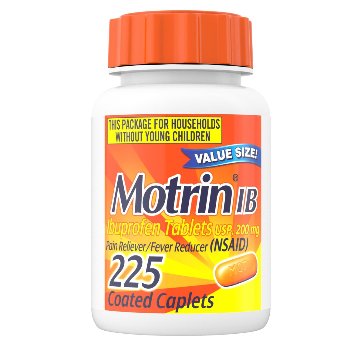 Motrin IB Ibuprofen 200mg Tablets, Ibuprofen Pain & Fever Reliever for Headache, Backache, Muscular Aches, Menstrual Pain & Minor Arthritis Pain, Over-The-Counter NSAID Medicine, 225 ct - FENGGESTORE20
