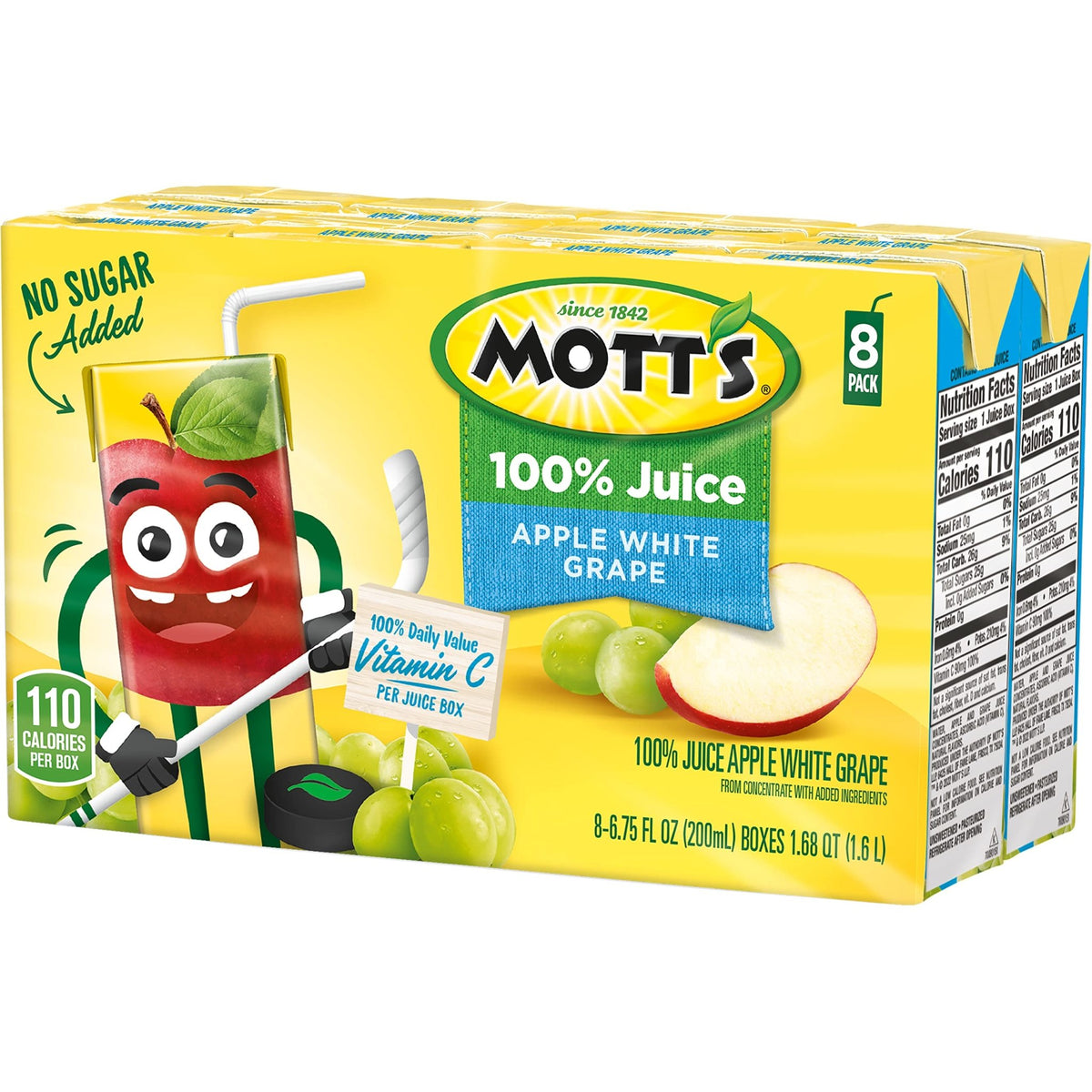 Mott's 100 percent Apple White Grape Juice, 6.75 fl oz boxes (Pack of 32) - FENGGESTORE20