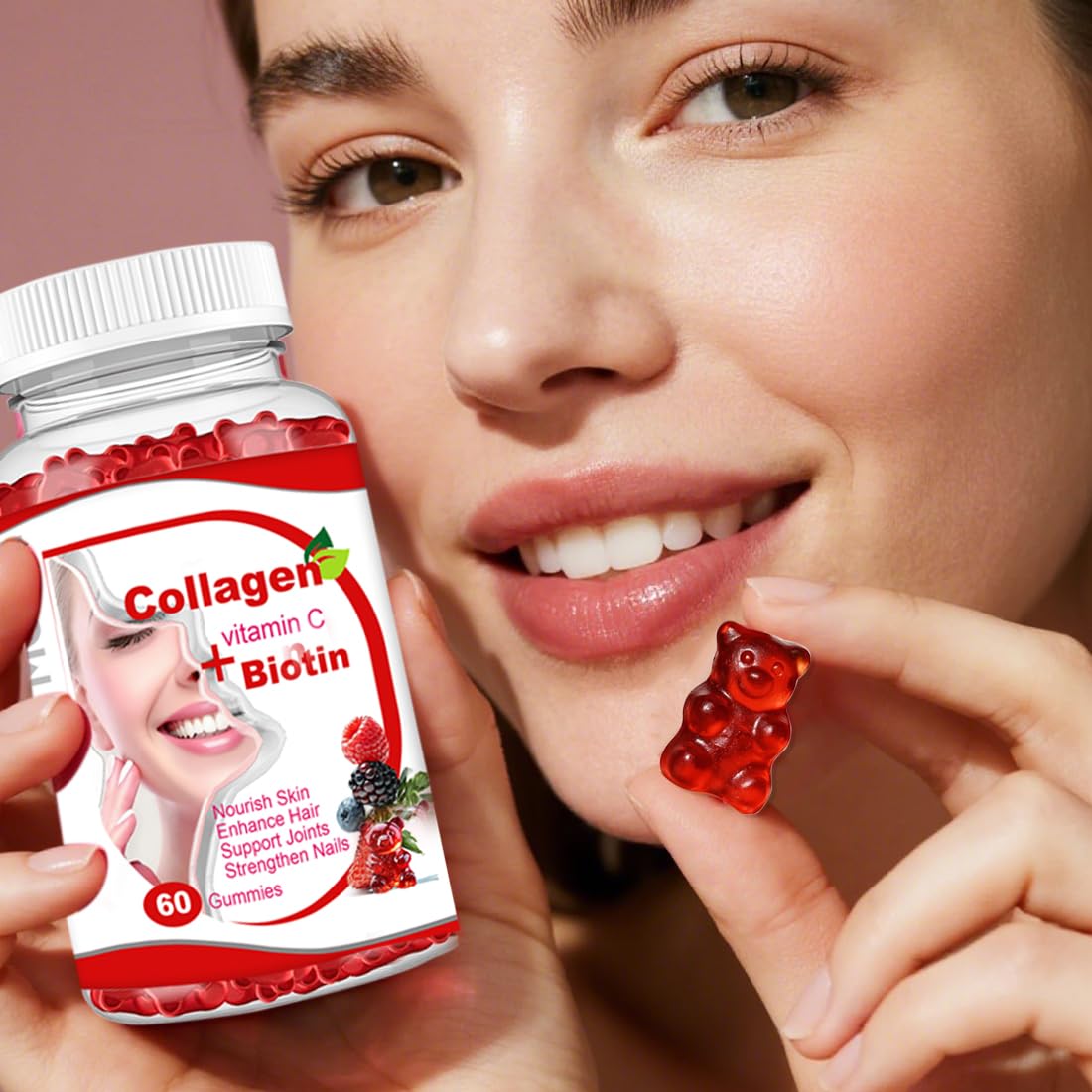 Moxca Hydrolyzed Marine Collagen Gummies for Women | Vegan Collagen Support with Biotin, Vitamins C & E | Daily Beauty Supplement for Hair, Skin & Nails | Natural Fruit Flavor, Clean Formula - FENGGESTORE20
