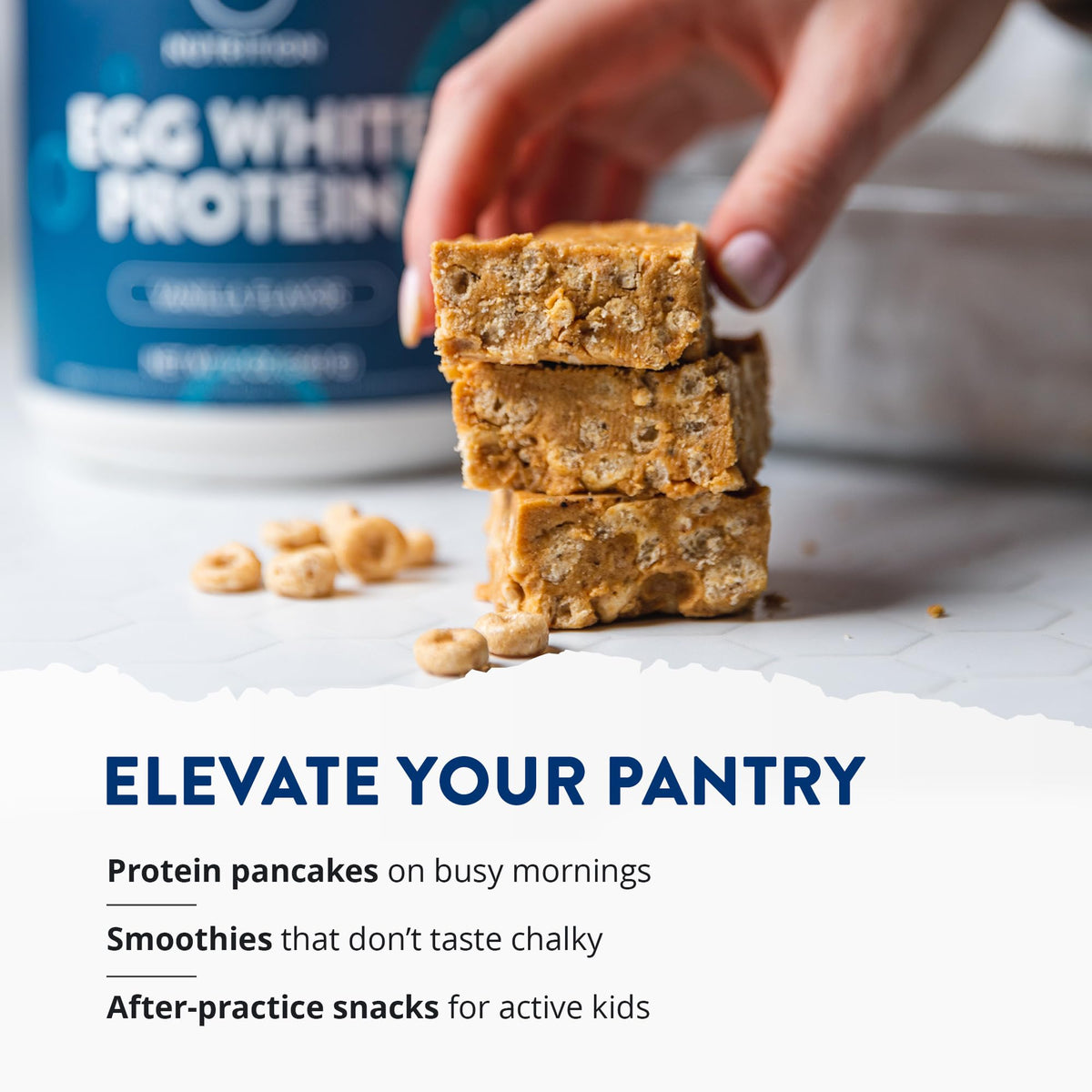 MRM Nutrition Egg White Protein - Sugar Free Vanilla Flavored Powder, 23g Fat-Free Protein with Digestive Enzymes, Free of Dairy, Gluten, and Soy, High Biological Value - 20 Servings - FENGGESTORE20