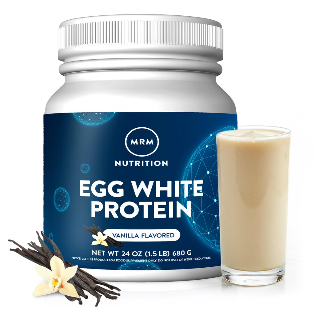 MRM Nutrition Egg White Protein - Sugar Free Vanilla Flavored Powder, 23g Fat-Free Protein with Digestive Enzymes, Free of Dairy, Gluten, and Soy, High Biological Value - 20 Servings - FENGGESTORE20
