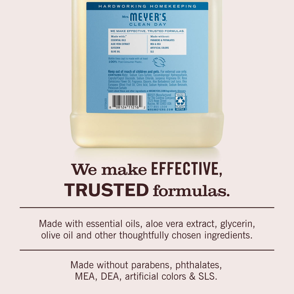 MRS. MEYER'S CLEAN DAY Hand Soap Refill, Rain Water Scent, 33 Fl Oz Bottle - FENGGESTORE20