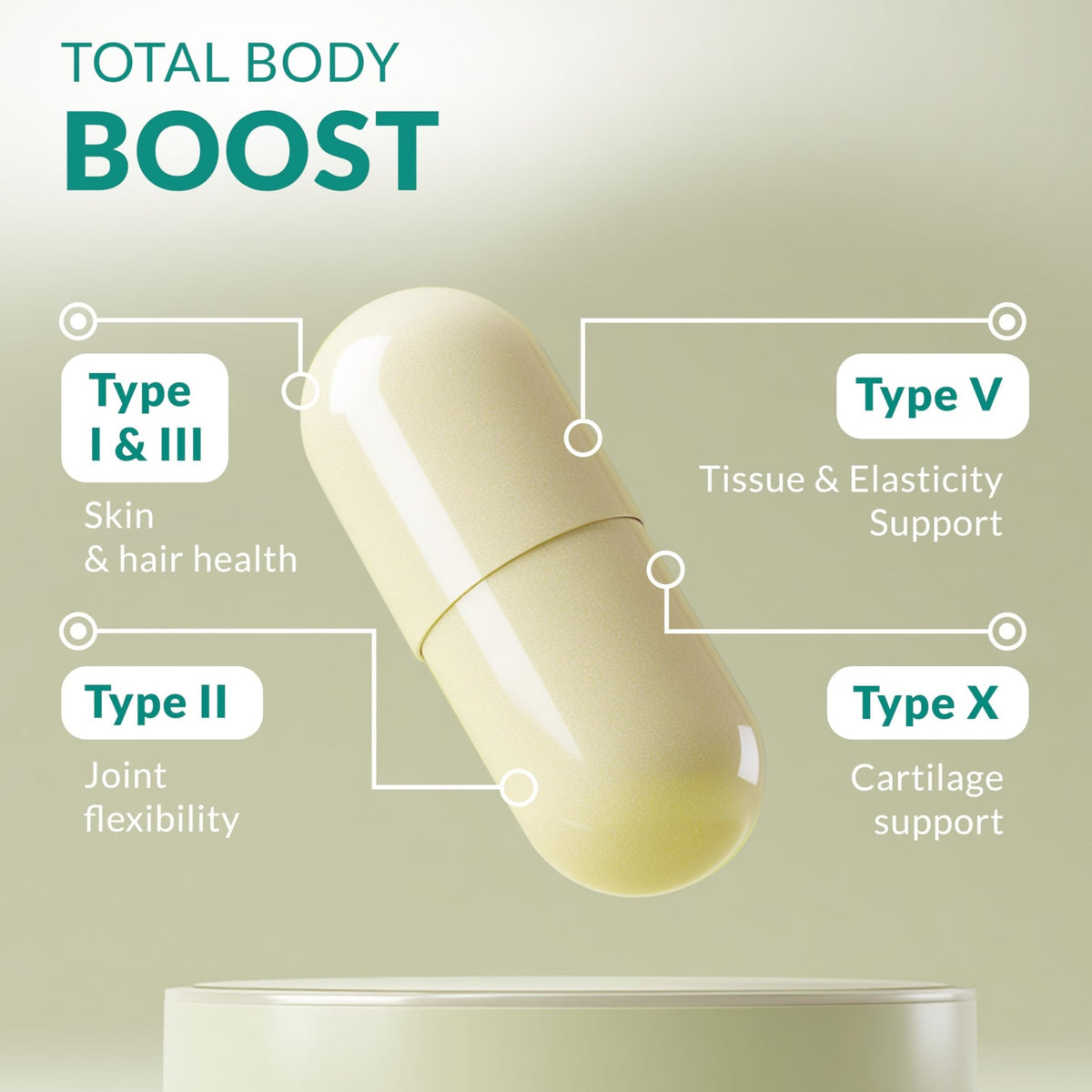 Multi Collagen 180 Protein Capsules - Type I, II, III, V, X Collagen Pills - Proprietary Blend of Eggshell, Chicken, Wild Fish & Grass-Fed - FENGGESTORE20