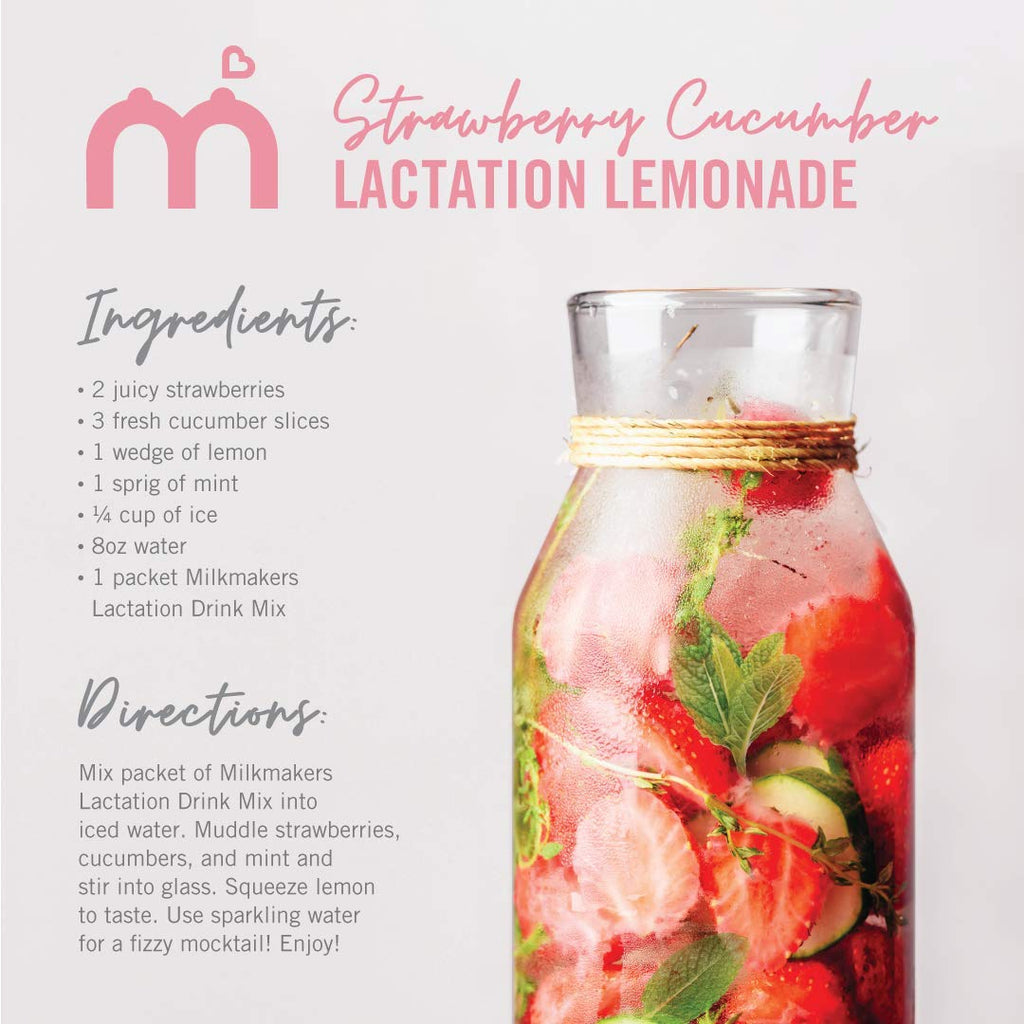 Munchkin Milkmakers Lactation Drink Mix Supplement with B Vitamins/Collagen/Fenugreek & Milk Thistle for Breastfeeding Moms, Berry Lemonade, 12 Count - FENGGESTORE20