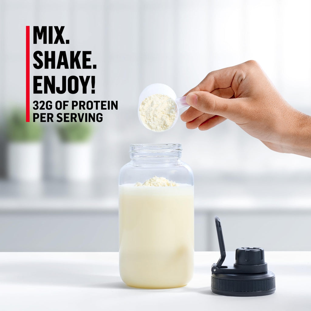 Muscle Milk Genuine Protein Powder, Vanilla Crème, 1.93 Pounds, 12 Servings, 32g Protein, 2g Sugar, Calcium, Vitamins A, C & D, NSF Certified for Sport, Energizing Snack, Packaging May Vary - FENGGESTORE20