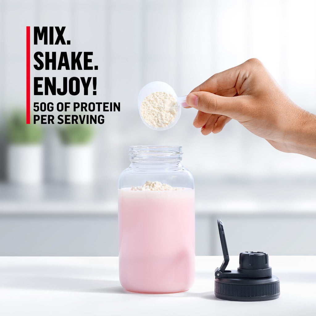 Muscle Milk Pro Series Protein Powder Supplement, Slammin' Strawberry, 2 Pound, 11 Servings, 50g Protein, 3g Sugar, 20 Vitamins & Minerals, NSF Certified for Sport, Packaging May Vary - FENGGESTORE20