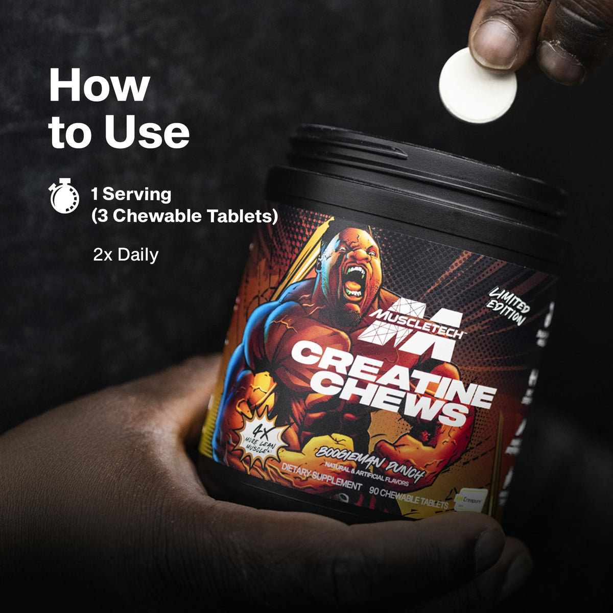 MuscleTech Creatine Chews - Creapure Monohydrate Supplement for Muscle Recovery, Muscle Builder & Energy Boost - Pre Workout Supplement for Men & Women - FENGGESTORE20