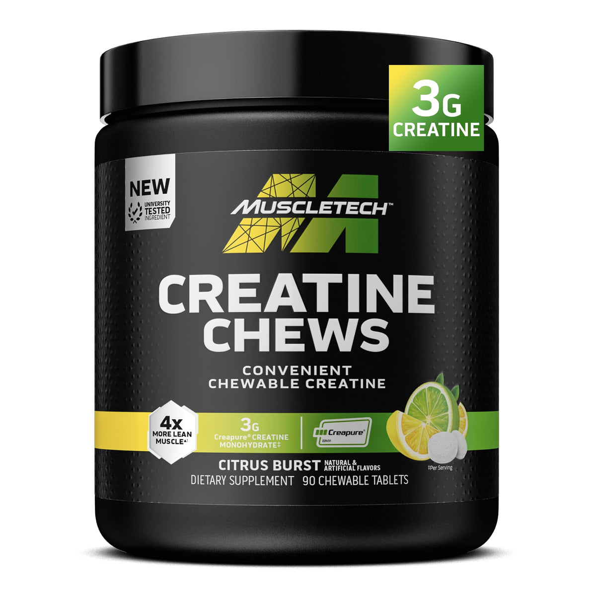 MuscleTech | Creatine Chews | Creapure Monohydrate Supplement for Muscle Recovery, Muscle Builder & Energy Boost | Pre Workout Supplement for Men & Women - FENGGESTORE20