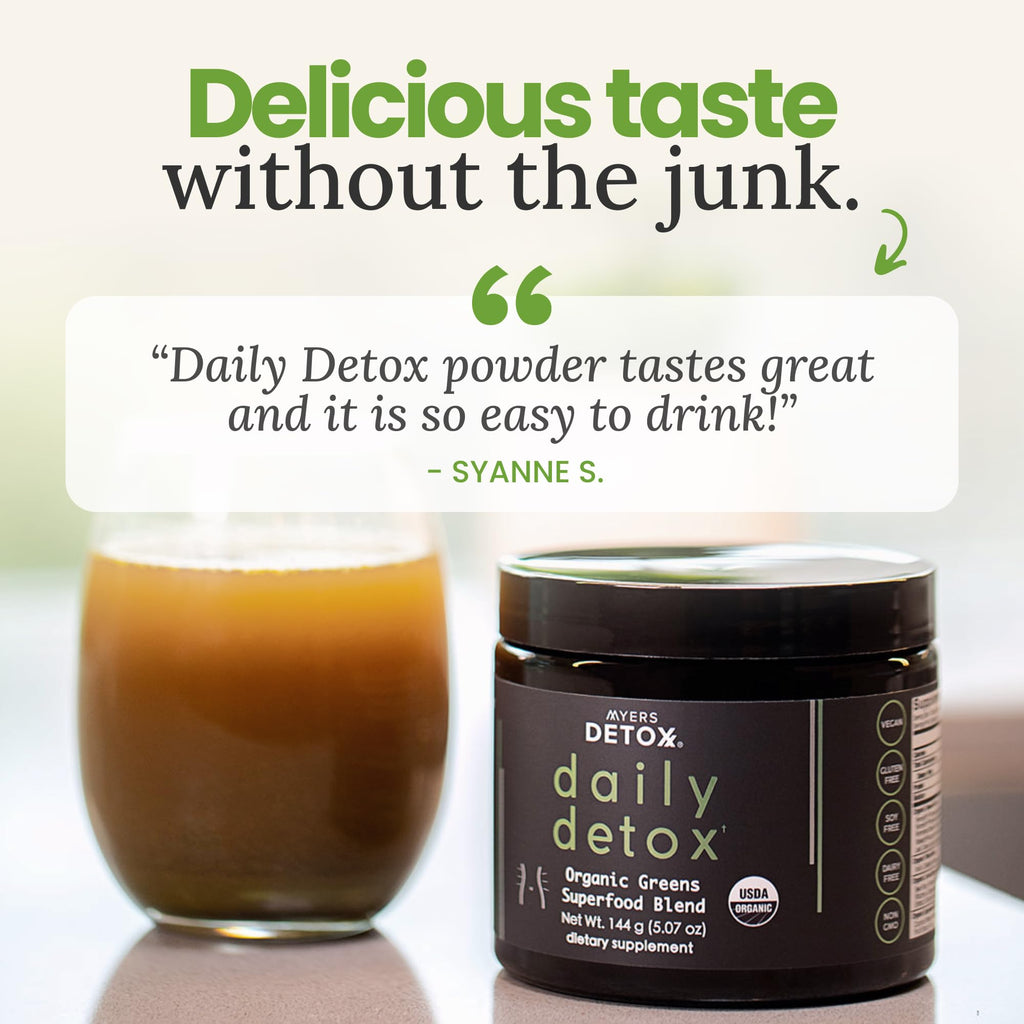 Myers Detox Daily Detox Greens Powder, Organic Superfood Supplement for Detox, Gut Health, Energy, Immune Support, Overall Wellness, Gluten Free Multivitamin Drink Mix, - FENGGESTORE20