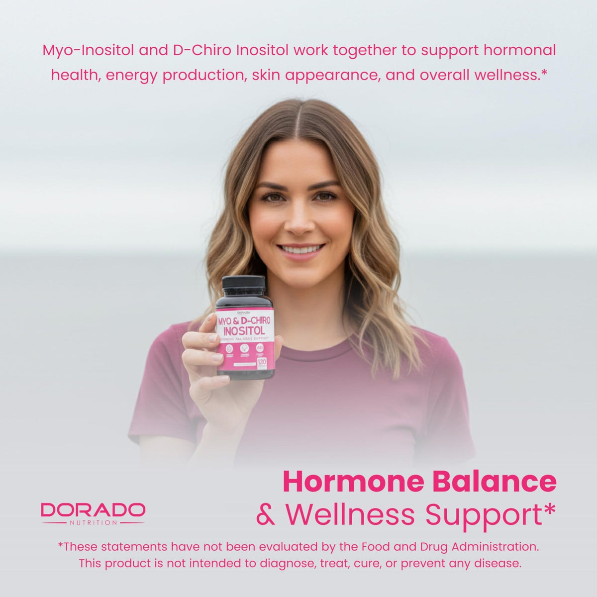 Myo-Inositol & D-Chiro Inositol Supplement For Women (120 Capsules, 2050mg Per Serving Ideal 40:1 Ratio Myo Inositol) Hormone Balance for Women - Third Party Tested - FENGGESTORE20