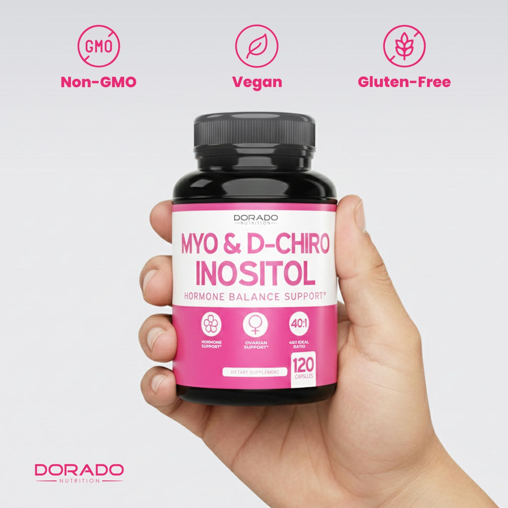 Myo-Inositol & D-Chiro Inositol Supplement For Women (120 Capsules, 2050mg Per Serving Ideal 40:1 Ratio Myo Inositol) Hormone Balance for Women - Third Party Tested - FENGGESTORE20