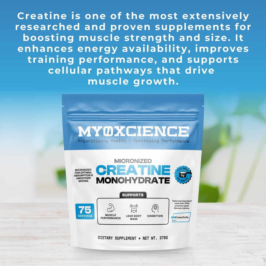 MYOXCIENCE Micronized Creavitalis Creatine | The World’s Purest Micronized Form of Creatine Monohydrate | Supports Muscle Performance, Lean Body Mass, & Cognition | 75 Servings - FENGGESTORE20