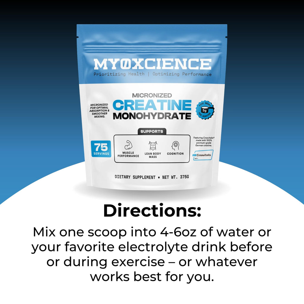 MYOXCIENCE Micronized Creavitalis Creatine | The World’s Purest Micronized Form of Creatine Monohydrate | Supports Muscle Performance, Lean Body Mass, & Cognition | 75 Servings - FENGGESTORE20