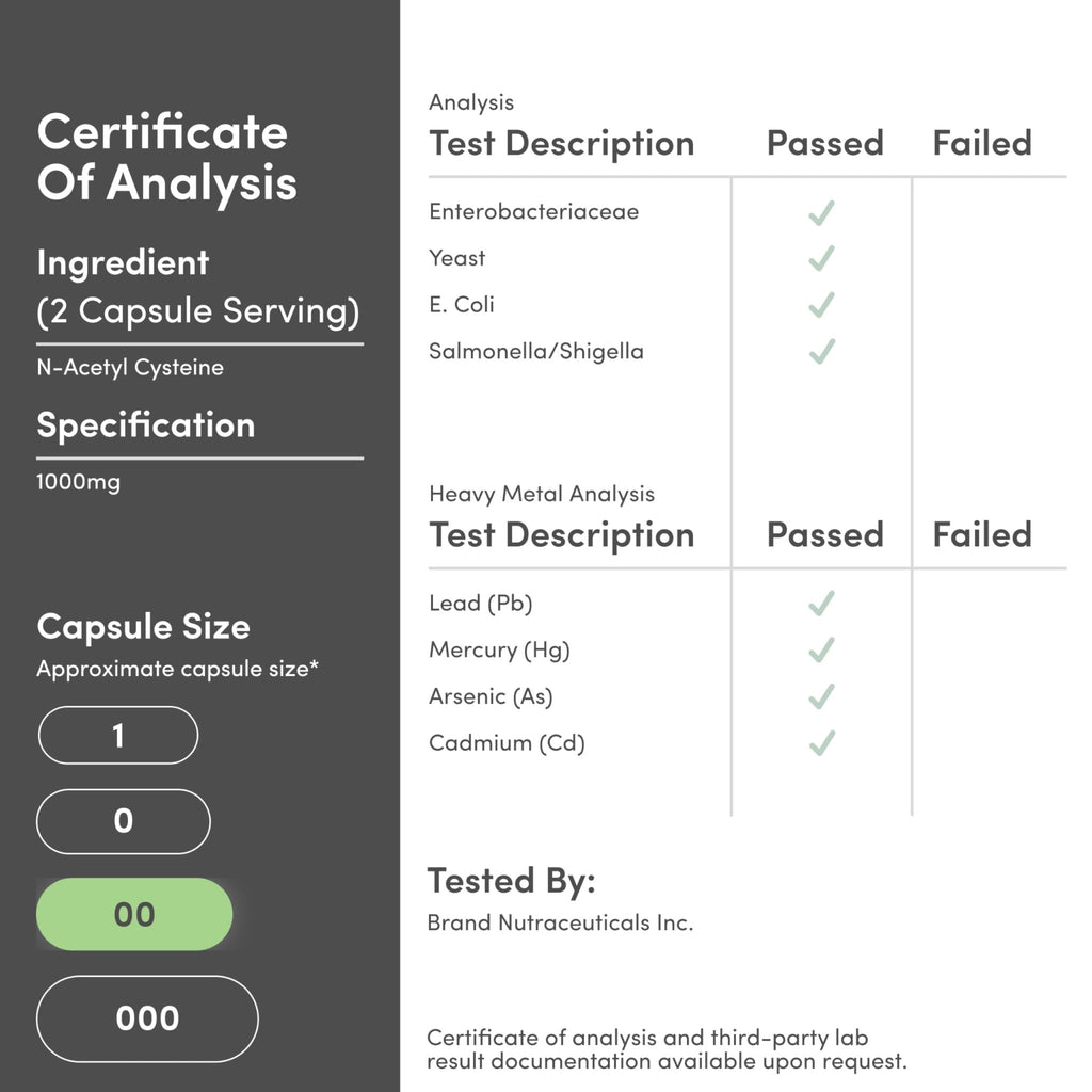 NAC Supplement (N-Acetyl Cysteine) - 99%+ Purity Tested - (1,000mg Per Serving 500mg Per Cap, 210 Capsules) (Third Party Tested) with Odor Masking Technology - FENGGESTORE20