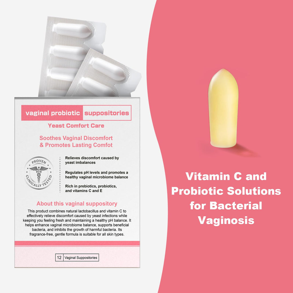 Nahid Vaginal probiotic Suppository, hyaluronic Acid Suppositories, Vaginal moisturizer, PH Balance, Restores Healthy Vaginal Odor, Yeast Comfort Care (12 Inserts) - FENGGESTORE20
