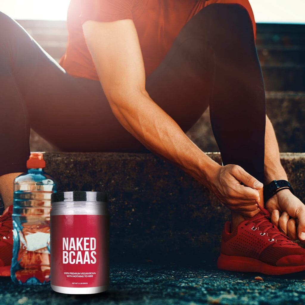 NAKED BCAAs Amino Acids Powder, Only 1 Ingredient, Pure 2:1:1 Formula, Vegan Unflavored Branched Chain Amino Acids, Instantized All Natural BCAA Supplement - 500 Grams, 100 Servings - FENGGESTORE20