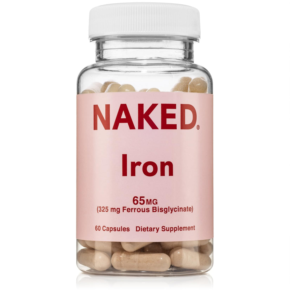 Naked Iron 65mg, 325mg Ferrous Bisglycinate - High Potency Iron Supplement for Iron Deficiency, Cellular Energy Support, Promotes Healthy Red Blood Cell Production - FENGGESTORE20