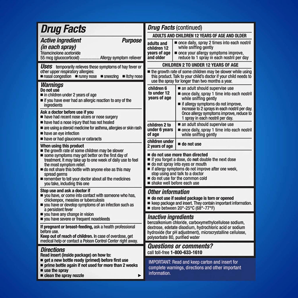Nasacort 24HR Allergy Nasal Spray for Adults, Non-drowsy & Alcohol Free, 150 Spray Pack - FENGGESTORE20