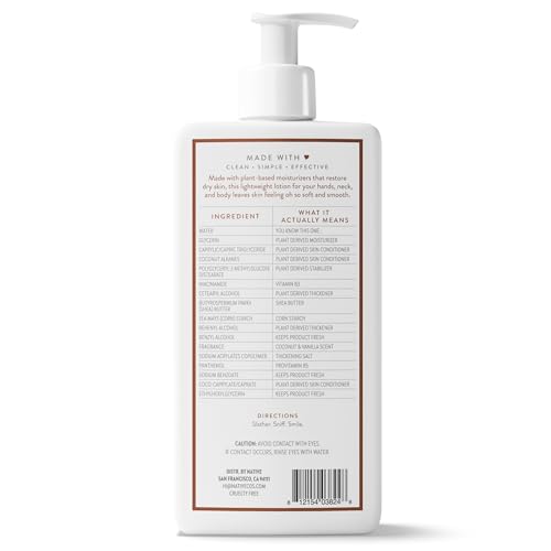 Native Body Lotion Contains Naturally Derived Plant-Based Moisturizers for Women and Men | Restores Dry Skin - FENGGESTORE20