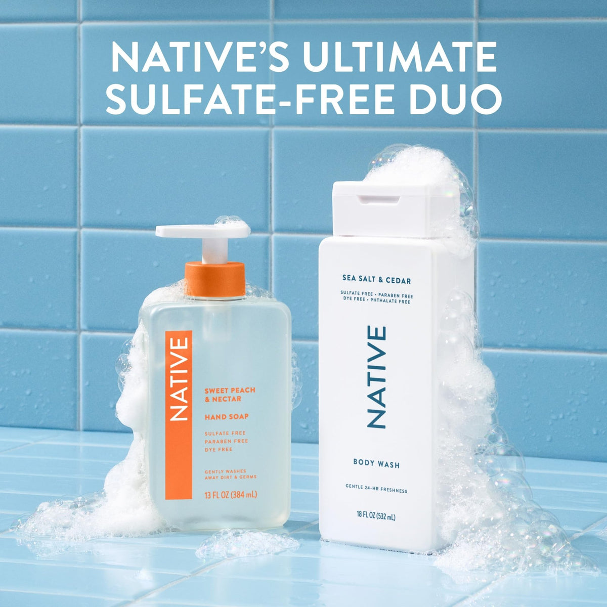 Native Body Wash Contains Naturally Derived Ingredients | For Women & Men, Sulfate, Paraben, & Dye Free Leaving Skin Soft and Hydrated | Sea Salt & Cedar 18 oz - FENGGESTORE20