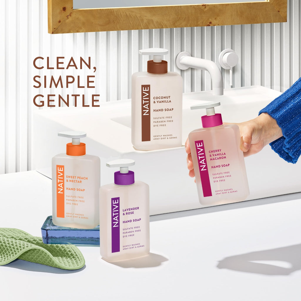 Native Liquid Hand Soap, Coconut & Vanilla Scent, Non-Drying Formula for Soft, Smooth Hands - FENGGESTORE20