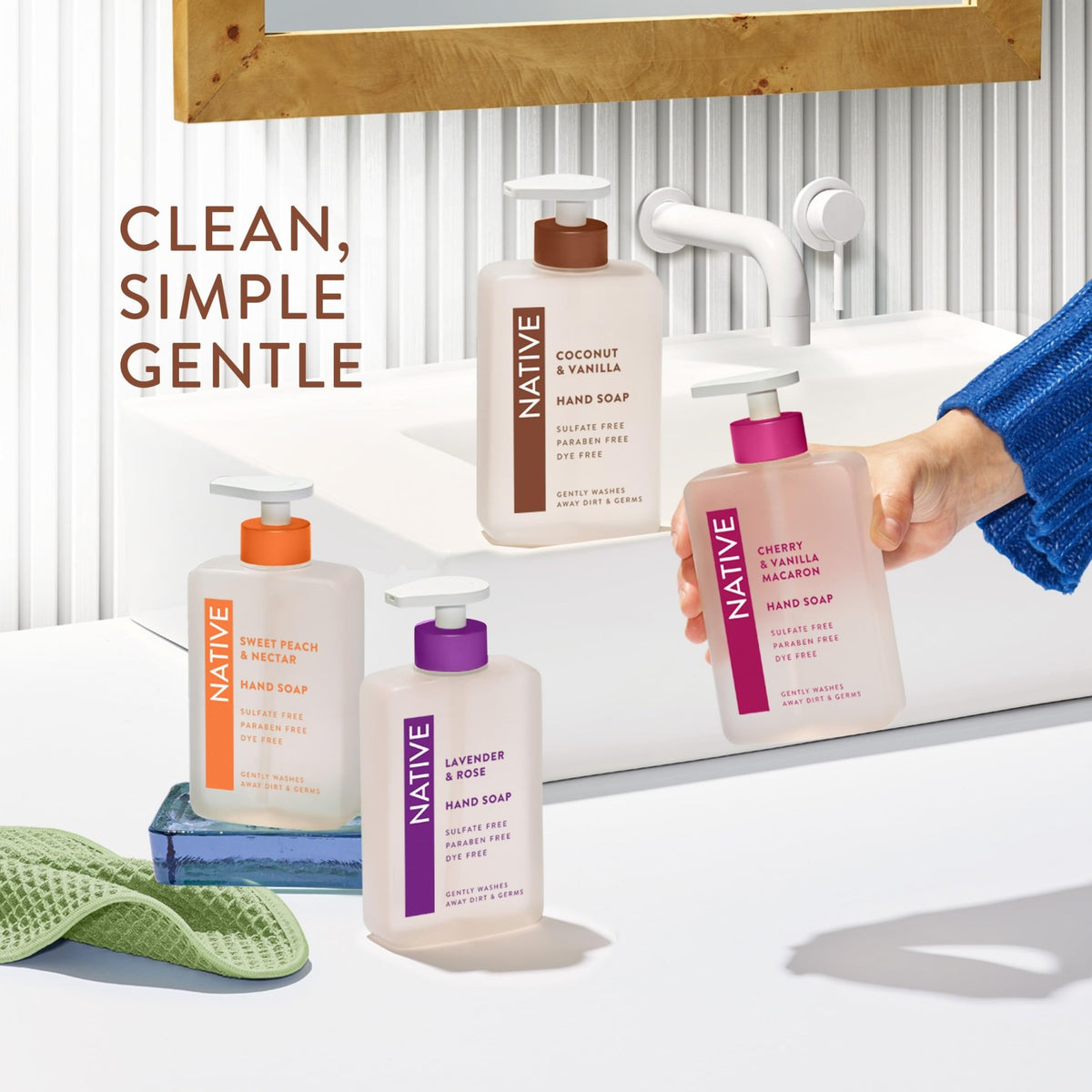 Native Liquid Hand Soap, Coconut & Vanilla Scent, Non-Drying Formula for Soft, Smooth Hands - FENGGESTORE20